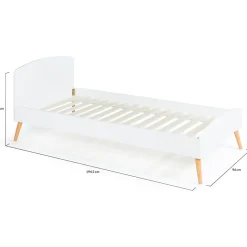 Lit simple scandinave 90 x 190 CM SOREN bois et blanc
