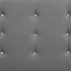 Lit simple TICO, 90 x 190 cm, capitonné avec sommier, revêtement en tissu gris