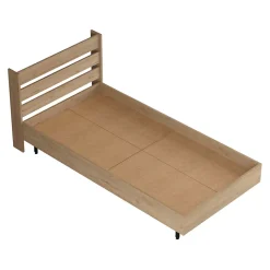 Lit simple Vesanto 100 x 200 cm effet chêne noir en.casa