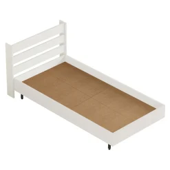 Lit simple Vesanto 100 x 200 cm blanc noir en.casa