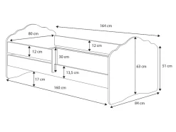Lit simple Wave 160x80 - couleur blanche