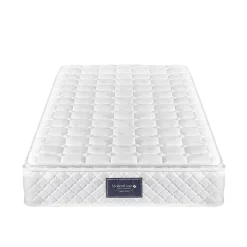 Lit simple 90x200 cm - Lit adulte capitonné avec sommier à lattes - Lin - Matelas Inclus - Gris