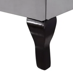 Lit Simple 90x200 cm - Lit Capitonné en Velours avec Tête de Lit Réglable, Sans Matelas - Gris