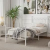 Lit Simple 90x200 cm - Lit en Métal Blanc Design Contemporain et Robuste - Sans Matelas