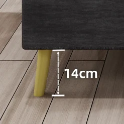 Lit Simple 90x200 cm - Lit Enfant avec Tête Cartoon Capitonnée et Cadre Bas, Velours Gris, sans Matelas