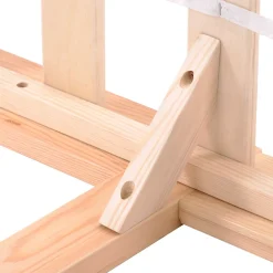 Lit Simple 90x200 cm - Lit Futon Naturel avec Tête de Lit en Bois Massif - Sommier Inclus - Minimaliste Scandinave - Sans Matelas