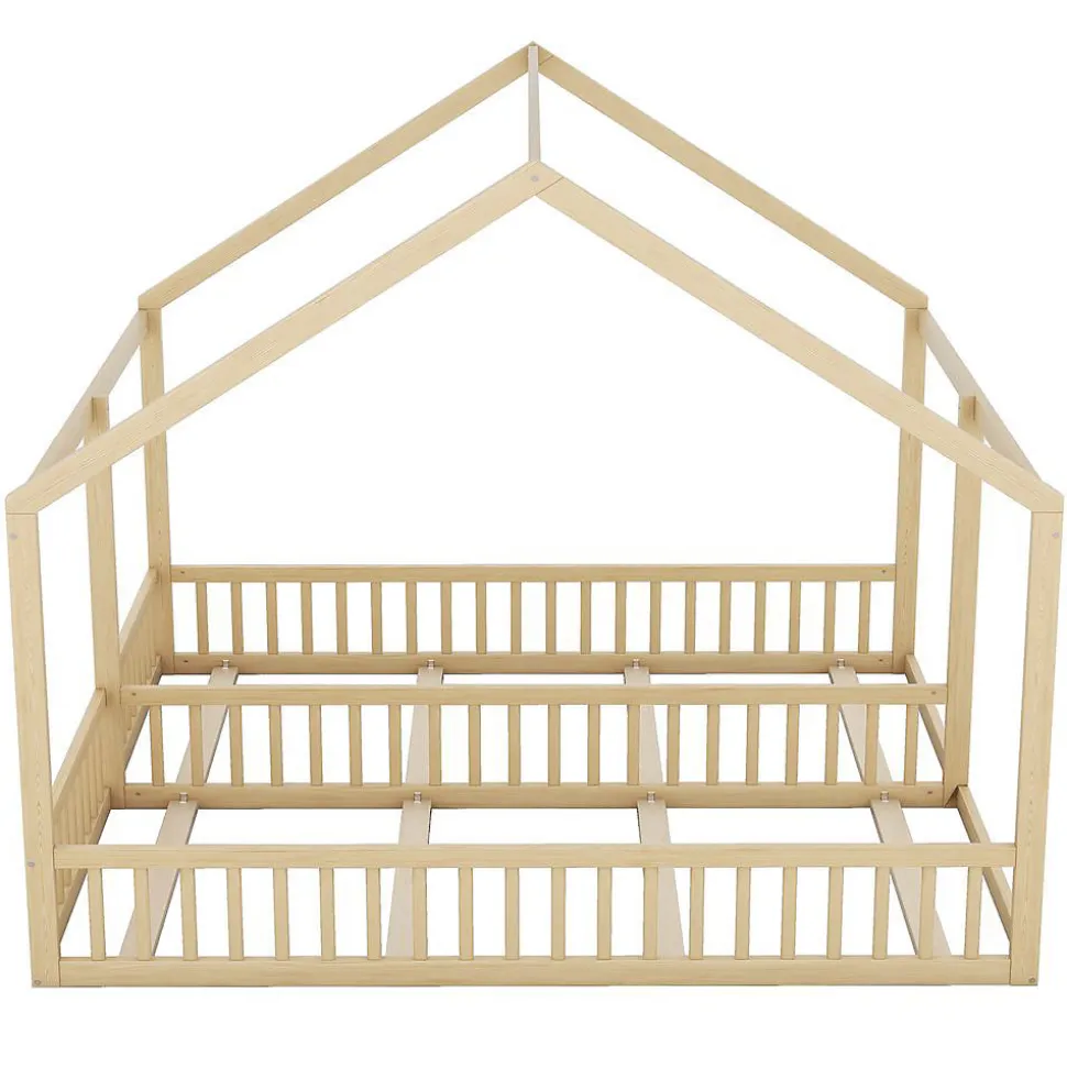 Lit simple 90X200 Lit plat Modèle d'appartement Couleur naturelle Blackcolors