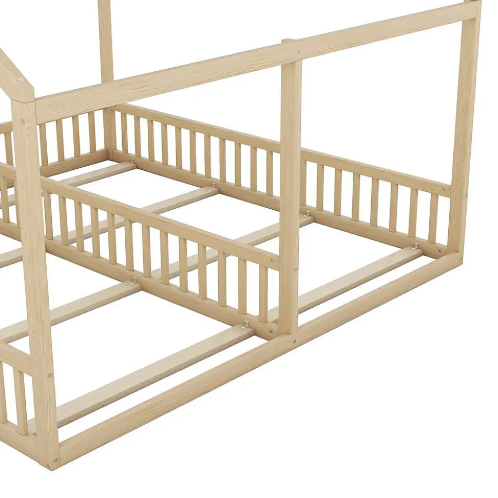 Lit simple 90X200 Lit plat Modèle d'appartement Couleur naturelle Blackcolors