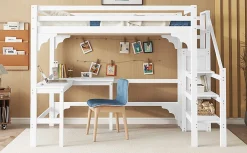 Lit Simple 90x200cm, Canapé-Lit, Éclairage Ambiant, Rangement, Naturel