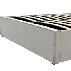 Lit Simple 90X200Cm Hydraulique Coton Gris Blackcolors