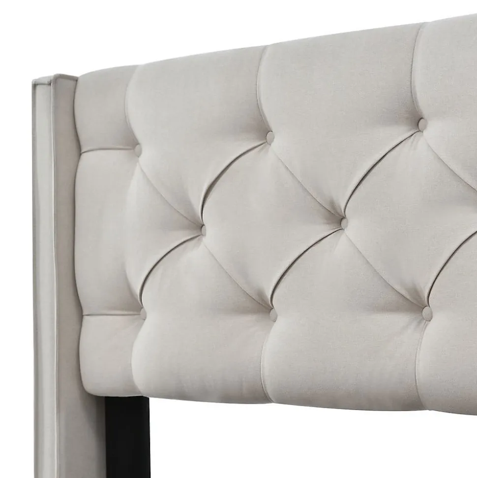 Lit Simple 90X200Cm Hydraulique Coton Gris Blackcolors