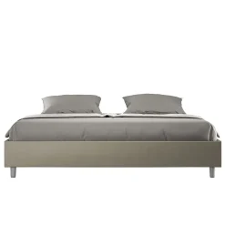 Lit sommier avec sommier capitonné 180x210 cappuccino simili cuir Azelia