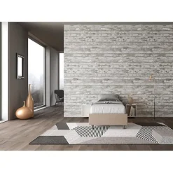 Lit Sommier avec sommier capitonné 80x210 Azelia simili cuir gris tourterelle