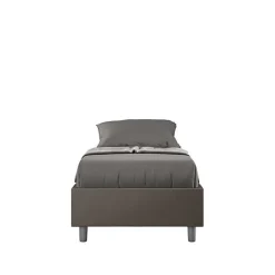 Lit Sommier sans sommier capitonné 80x190 simili cuir cappuccino Azelia