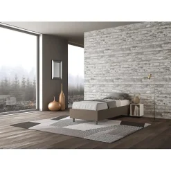 Lit Sommier sans sommier capitonné 80x190 simili cuir cappuccino Azelia