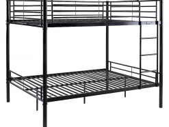 Lit superposé double "Adam" Sommier inclus 140 x 190 cm Noir