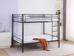 Lit superposé double "Adam" Sommier inclus 140 x 190 cm Noir