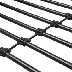 Lit superposé en métal avec bureau et armoire, étagères, échelle 4 marches, noir, 90x200cm