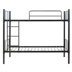 Lit superposé en métal Berimma 90 x 200 cm noir en.casa