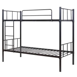 Lit superposé en métal Berimma 90 x 200 cm noir en.casa