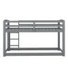 Lit Superposé Enfant 90X200Cm Pin Gris Blackcolors