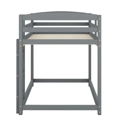 Lit Superposé Enfant 90X200Cm Pin Gris Blackcolors