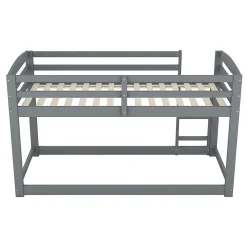 Lit Superposé Enfant 90X200Cm Pin Gris Blackcolors