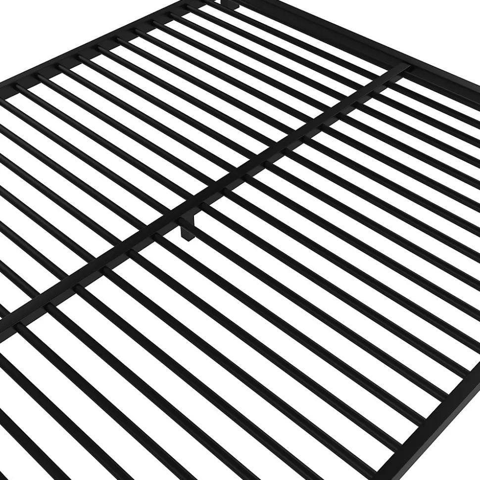 Lit Superposé Métal 90x200 et 140x200 cm, Lit Double enfant/Ado avec Échelle et Barrières de Sécurité - Sans Matelas - Noir