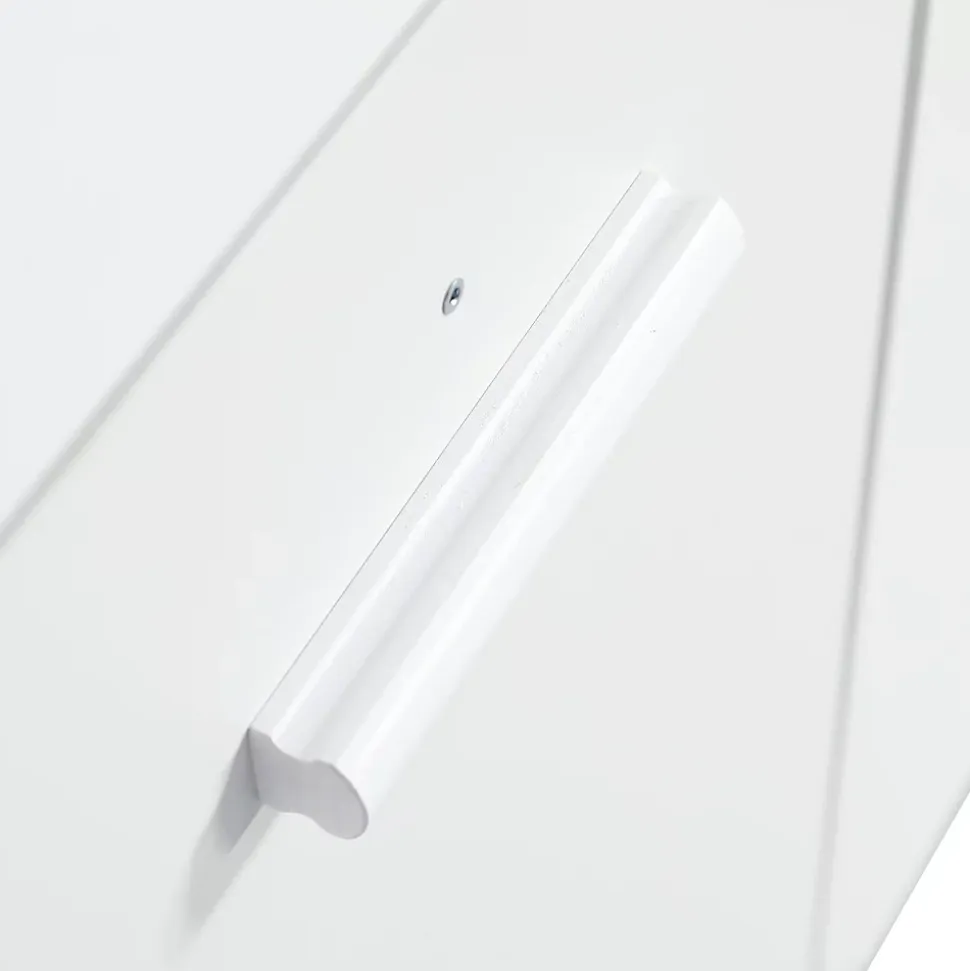 Lit superposé multifonction, avec protection, bureau, armoire, casiers, 2 casiers dans escalier, pin MDF, blanc, 90x200cm