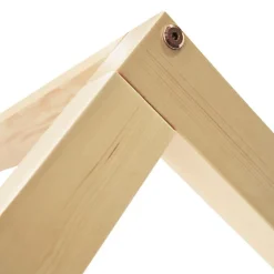 Lit superposé pour enfant 90x200cm - Lit cabane - avec 2 grands tiroirs - Bois massif - Blanc + Naturel (sans matelas)