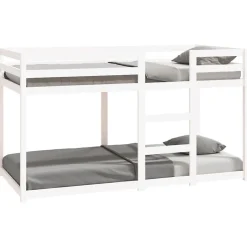 Lit superposé sans matelas blanc 90x190 cm bois de pin massif