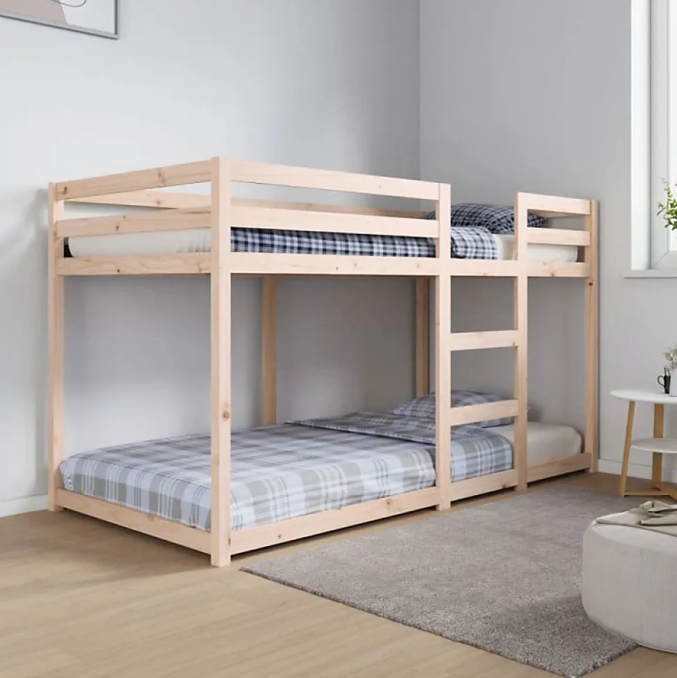 Lit superposé sans matelas 90x190 cm bois de pin massif