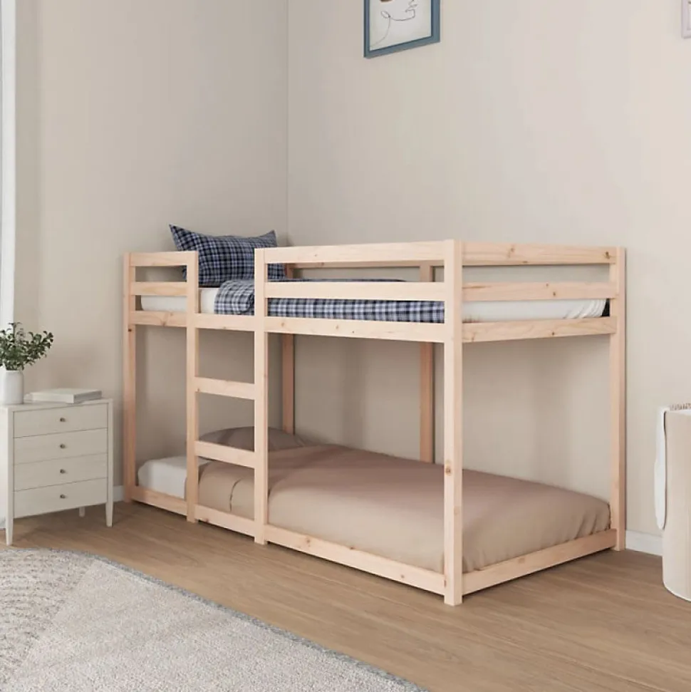 Lit superposé sans matelas 90x190 cm bois de pin massif