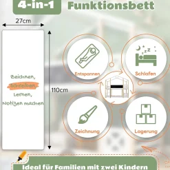 Lit superposé 90x200 cm - Lit cabane enfant avec échelle et barrières - Bois massif - Sans matelas - Blanc