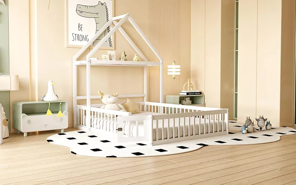 Lit superposé 90x200 cm avec bureau modulable et armoire de rangement en bois naturel