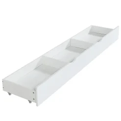 Lit superposé 90x200 cm, avec fenêtre, toboggan, étagères, 4 rangements, cadre bois