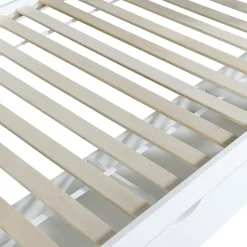 Lit superposé 90x200 cm, avec fenêtre, toboggan, étagères, 4 rangements, cadre bois