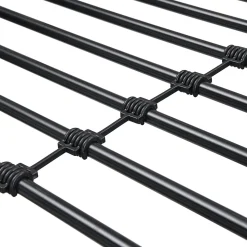 Lit superposé 90x200 cm, avec table, armoire, échelle 5 marches, cadre métal, noir