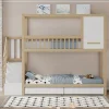 Lit superposé 90x200 cm en bois massif avec tiroirs de rangement et échelle intégrée sécurisée
