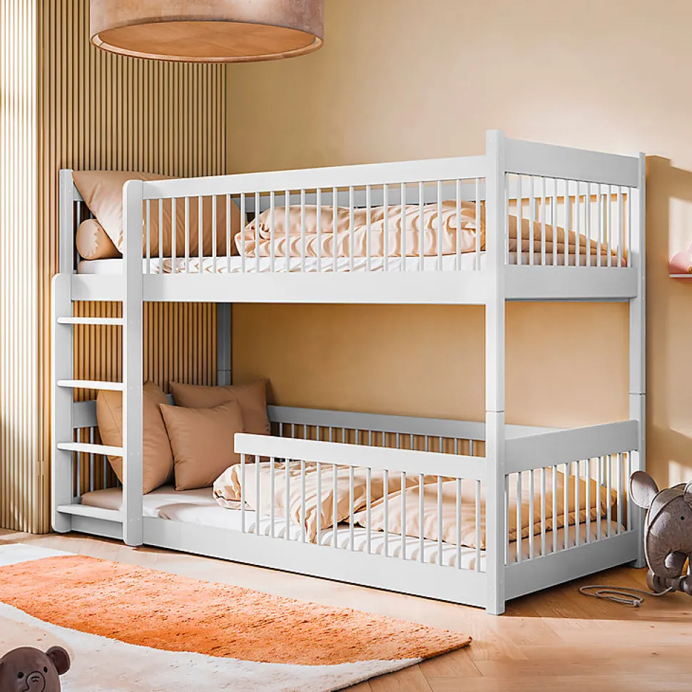 Lit superpose 90x190 au sol sommiers inclus Marion Blanc