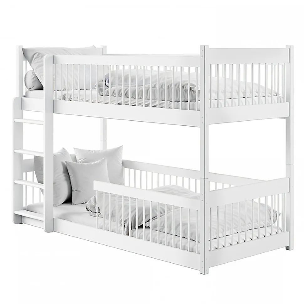 Lit superpose 90x190 au sol sommiers inclus Marion Blanc