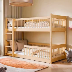 Lit superpose 90x200 au sol sommiers inclus Marion Bois