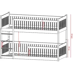 Lit superpose 90x200 au sol sommiers inclus Marion Bois