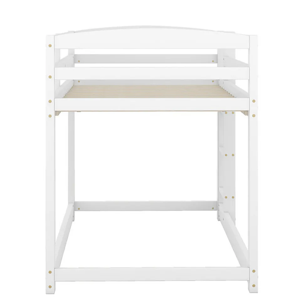 Lit superpose 90x200 cm blanc pour enfants et adolescents avec structure en pin massif facile a assembler
