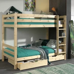 Lit Superpose 90x200 Hauteur 160 cm Sommier Inclus Vipack Pino - Bois