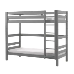 Lit Superpose 90x200 Hauteur 180 cm Sommier Inclus Vipack Pino Gris