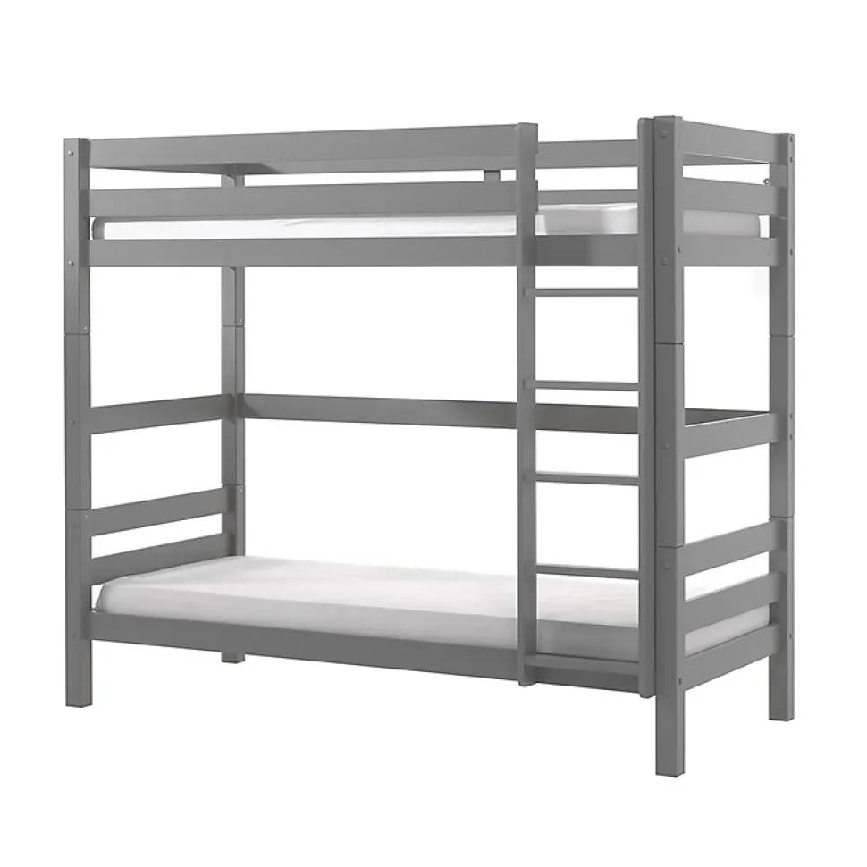 Lit Superpose 90x200 Hauteur 180 cm Sommier Inclus Vipack Pino Gris