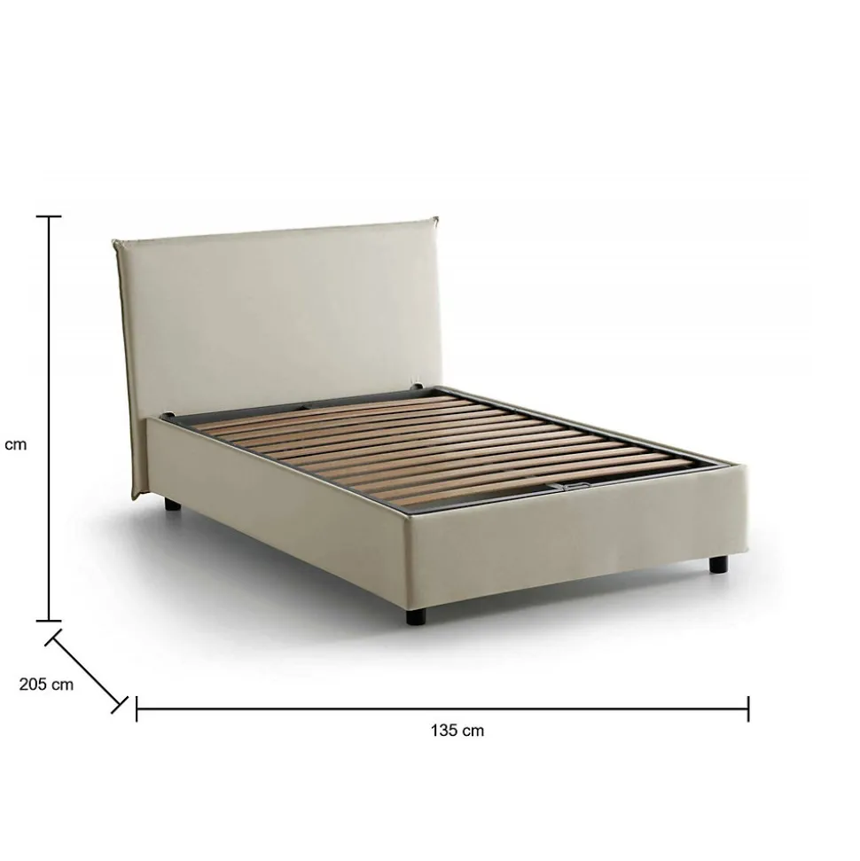 Lit talamo italia 205 x 135 x 95 cm en tissu de couleur