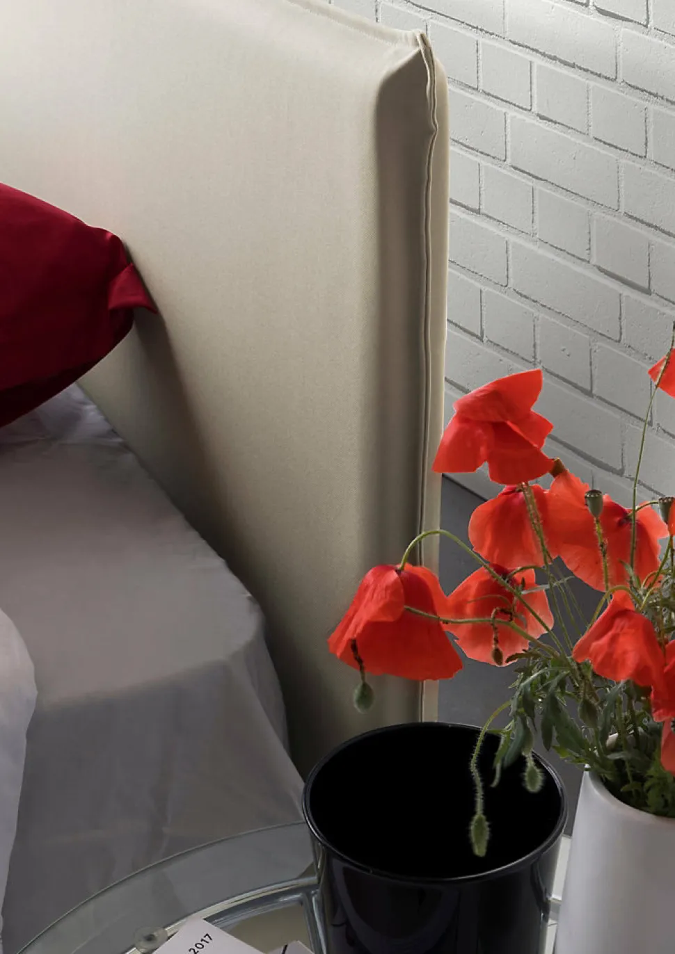 Lit talamo italia 205 x 135 x 95 cm en tissu de couleur