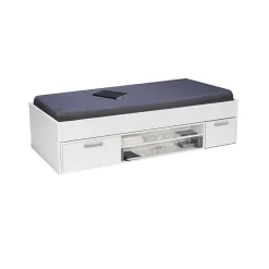 Lit TESS 90x200 + chevet + étagère + rangement / Blanc